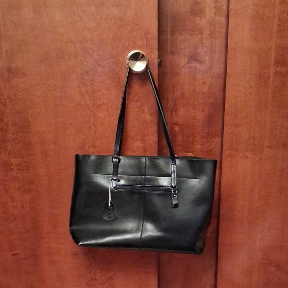 Kaytee Handbags - Black Leather Tote Bag - Classic Everyday Shoulder Bag